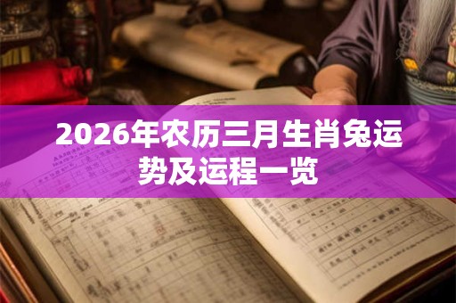 2026年农历三月生肖兔运势及运程一览
