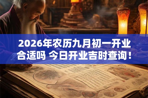 2026年农历九月初一开业合适吗 今日开业吉时查询！
