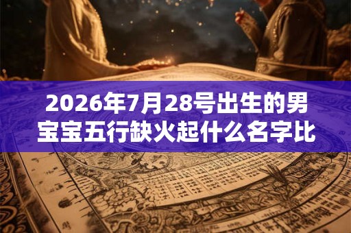 2026年7月28号出生的男宝宝五行缺火起什么名字比较好