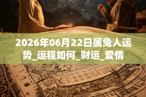 2026年06月22日属兔人运势_运程如何_财运_爱情