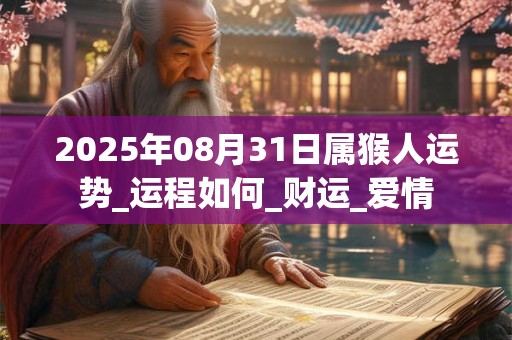 2025年08月31日属猴人运势_运程如何_财运_爱情