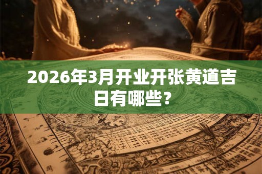 2026年3月开业开张黄道吉日有哪些? 2026年3月开业开张黄道吉日有哪些?