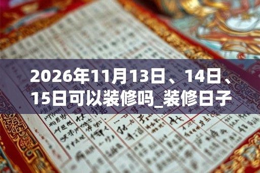 2026年11月13日、14日、15日可以装修吗_装修日子好吗