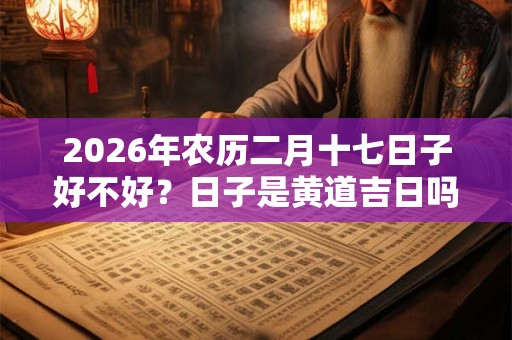 2026年农历二月十七日子好不好？日子是黄道吉日吗？