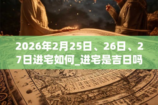2026年2月25日、26日、27日进宅如何_进宅是吉日吗