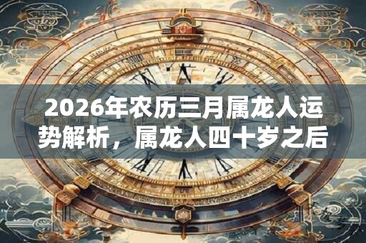 2026年农历三月属龙人运势解析，属龙人四十岁之后运势