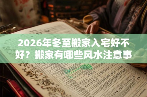2026年冬至搬家入宅好不好？搬家有哪些风水注意事项？