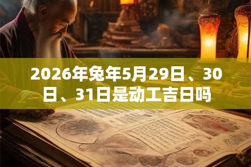 2026年兔年5月29日、30日、31日是动工吉日吗