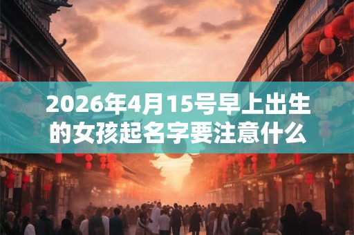 2026年4月15号早上出生的女孩起名字要注意什么 2026年4月15号早上出生的女孩起名字要注意什么