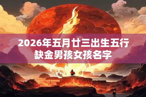 2026年五月廿三出生五行缺金男孩女孩名字