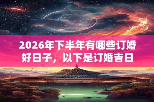 2026年下半年有哪些订婚好日子，以下是订婚吉日