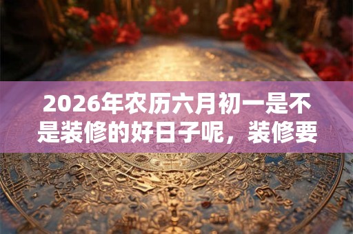 2026年农历六月初一是不是装修的好日子呢，装修要注意什么？