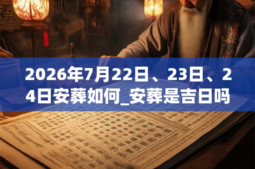 2026年7月22日、23日、24日安葬如何_安葬是吉日吗
