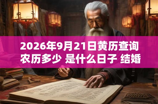 2026年9月21日黄历查询 农历多少 是什么日子 结婚吉时