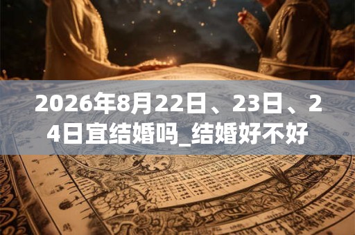 2026年8月22日、23日、24日宜结婚吗_结婚好不好