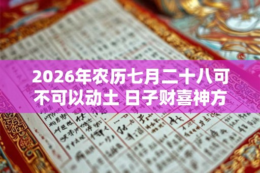 2026年农历七月二十八可不可以动土 日子财喜神方位