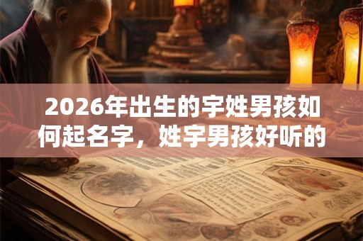 2026年出生的宇姓男孩如何起名字，姓宇男孩好听的名字