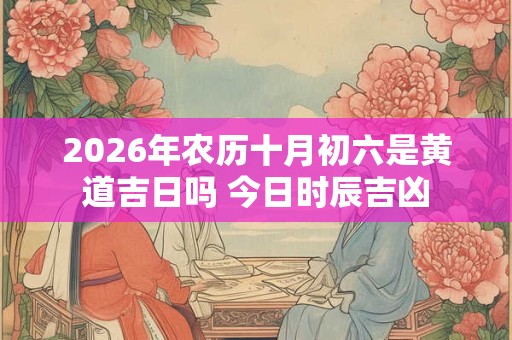 2026年农历十月初六是黄道吉日吗 今日时辰吉凶