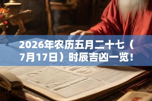 2026年农历五月二十七（7月17日）时辰吉凶一览！