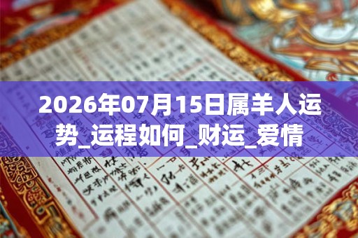2026年07月15日属羊人运势_运程如何_财运_爱情 2026年07月15日属羊人运势_运程如何_财运_爱情