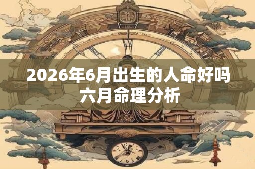 2026年6月出生的人命好吗 六月命理分析