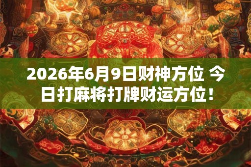 2026年6月9日财神方位 今日打麻将打牌财运方位! 2026年6月9日财神方位 今日打麻将打牌财运方位!