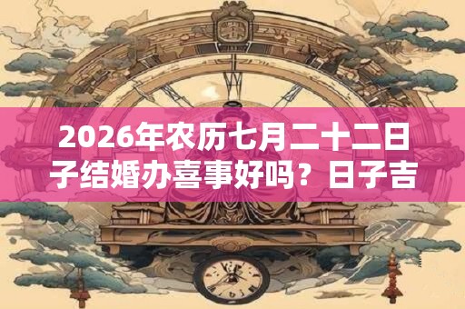 2026年农历七月二十二日子结婚办喜事好吗？日子吉利吗？