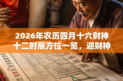 2026年农历四月十六财神十二时辰方位一览,迎财神要如何选择财位? 2026年农历四月十六财神十二时辰方位一览,迎财神要如何选择财位?
