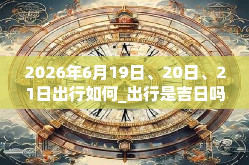 2026年6月19日、20日、21日出行如何_出行是吉日吗 2026年6月19日、20日、21日出行如何_出行是吉日吗