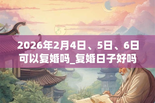 2026年2月4日、5日、6日可以复婚吗_复婚日子好吗