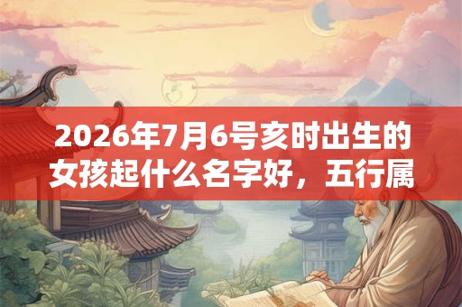 2026年7月6号亥时出生的女孩起什么名字好，五行属什么？