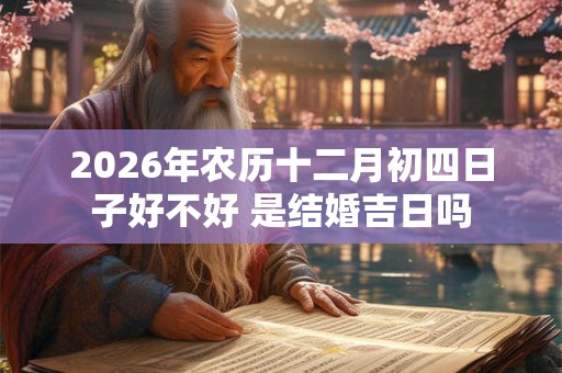 2026年农历十二月初四日子好不好 是结婚吉日吗