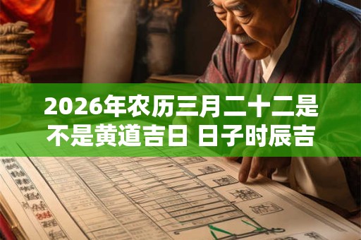 2026年农历三月二十二是不是黄道吉日 日子时辰吉凶如何