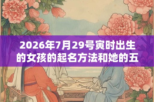 2026年7月29号寅时出生的女孩的起名方法和她的五行八字！
