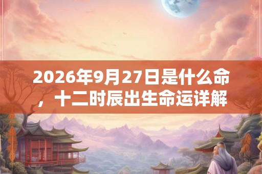 2026年9月27日是什么命，十二时辰出生命运详解