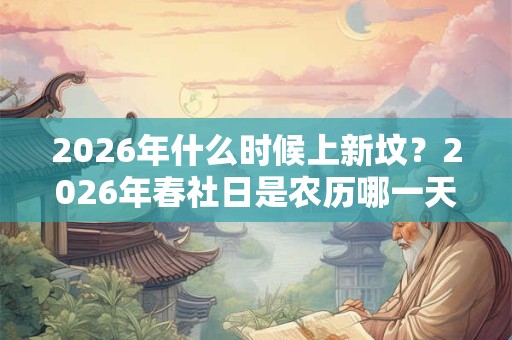 2026年什么时候上新坟？2026年春社日是农历哪一天？