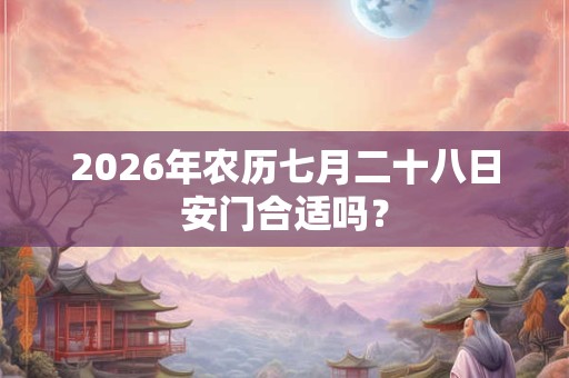 2026年农历七月二十八日安门合适吗？