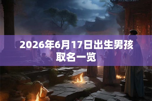 2026年6月17日出生男孩取名一览