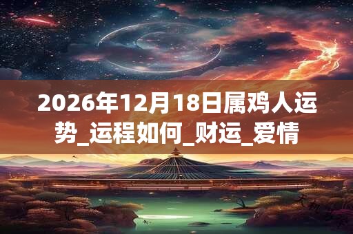 2026年12月18日属鸡人运势_运程如何_财运_爱情 2026年12月18日属鸡人运势_运程如何_财运_爱情