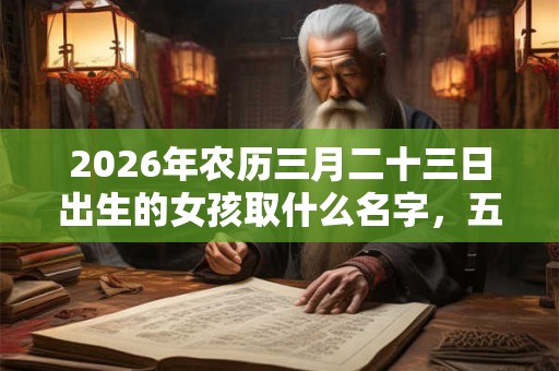 2026年农历三月二十三日出生的女孩取什么名字，五行缺什么？