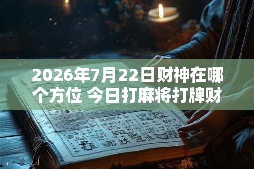 2026年7月22日财神在哪个方位 今日打麻将打牌财运方位！