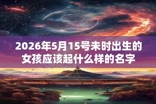 2026年5月15号未时出生的女孩应该起什么样的名字