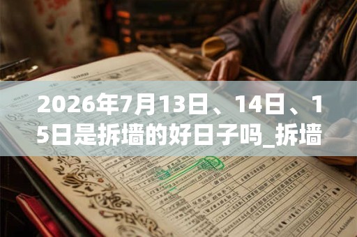 2026年7月13日、14日、15日是拆墙的好日子吗_拆墙可以吗