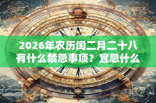 2026年农历闰二月二十八有什么禁忌事项？宜忌什么？