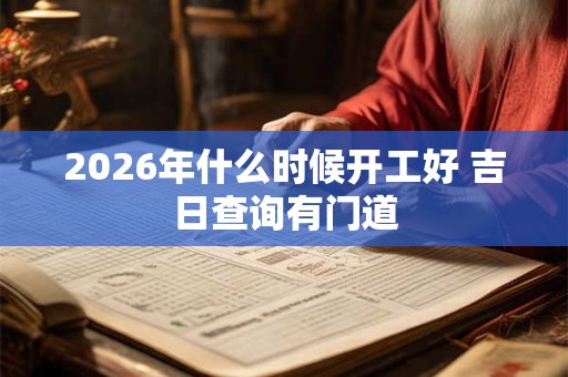 2026年什么时候开工好 吉日查询有门道