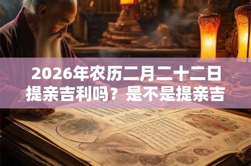 2026年农历二月二十二日提亲吉利吗?是不是提亲吉日? 2026年农历二月二十二日提亲吉利吗?是不是提亲吉日?
