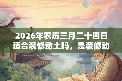 2026年农历三月二十四日适合装修动土吗，是装修动土的吉日吗？