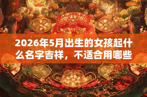 2026年5月出生的女孩起什么名字吉祥，不适合用哪些字