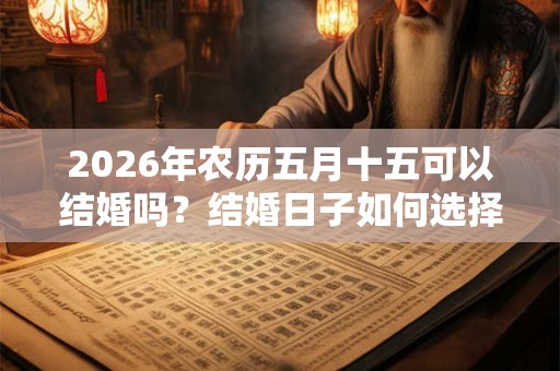2026年农历五月十五可以结婚吗？结婚日子如何选择？