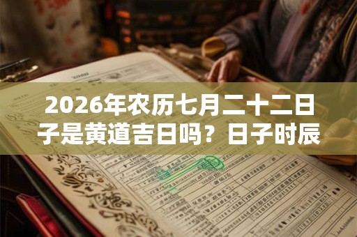 2026年农历七月二十二日子是黄道吉日吗?日子时辰宜忌如何? 2026年农历七月二十二日子是黄道吉日吗?日子时辰宜忌如何?